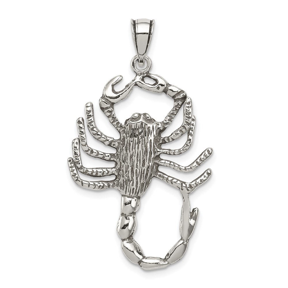 Million Charms 925 Sterling Silver Antiqued Scorpion Charm Pendant